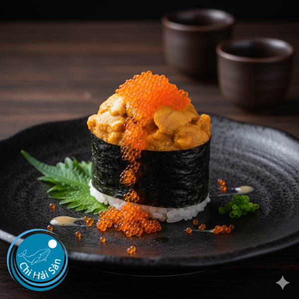 Thuyền Sushi Nhím Biển và Trứng Cá Chuồn