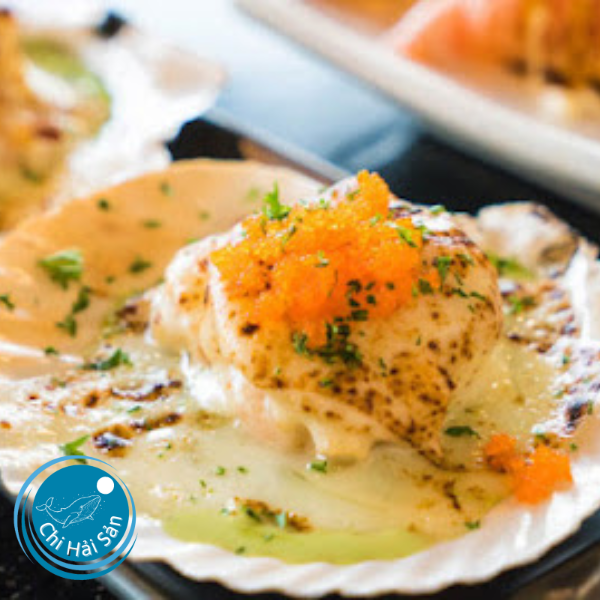 Sò Điệp nướng Xốt Trứng Cá Tuyết: