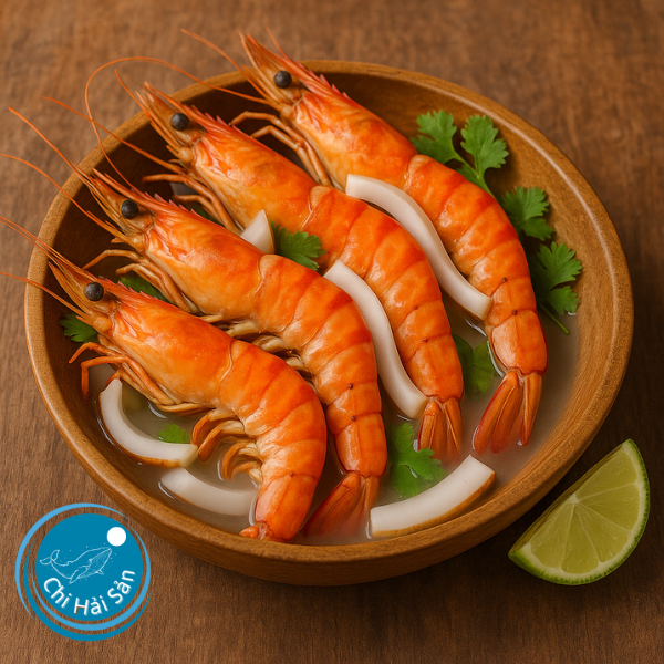 Tôm sú hấp nước dừa