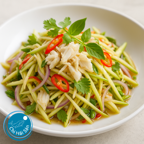 Salad ghẹ trộn xoài xanh