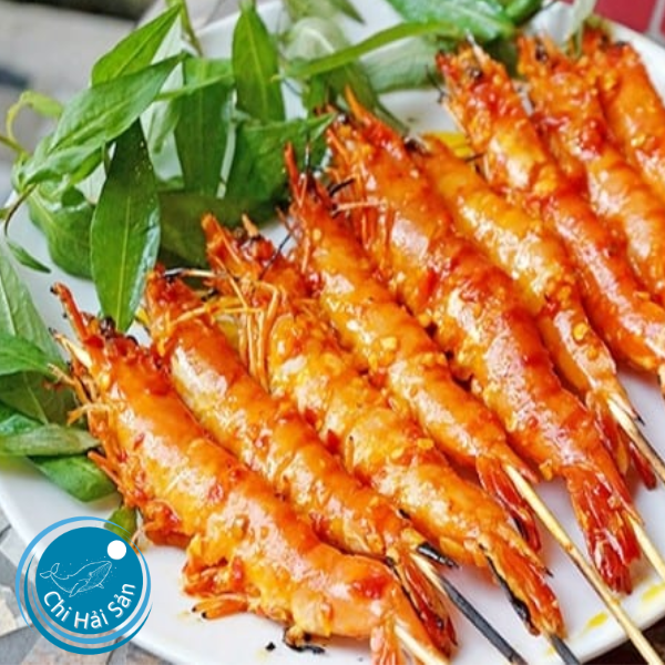 Tôm sú nướng mọi