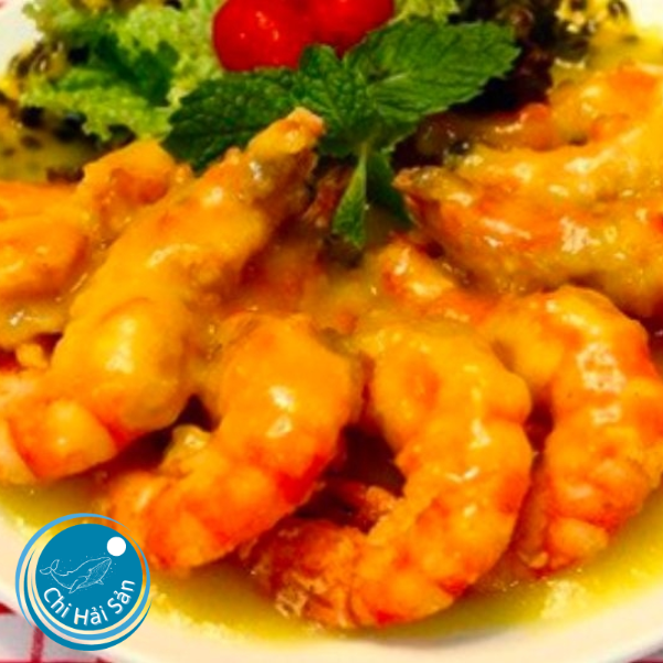 Tôm sú áp chảo sốt chanh leo