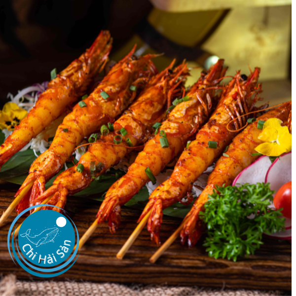 Tôm sú nướng mọi