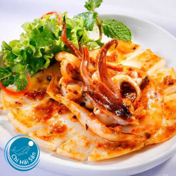 Mực lá nướng sa tế