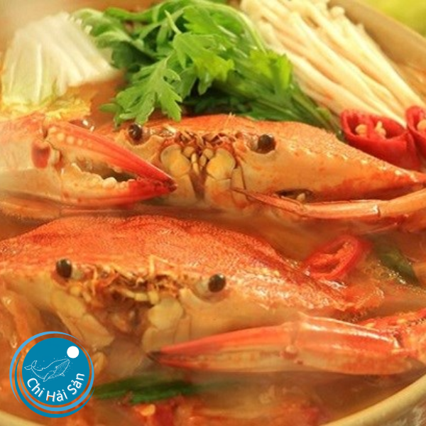 Ghẹ đỏ nấu lẩu Thái 